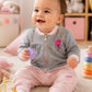 Tuta neonata/bimba in cotone elasticizzato con applicazione e stampa sul retro