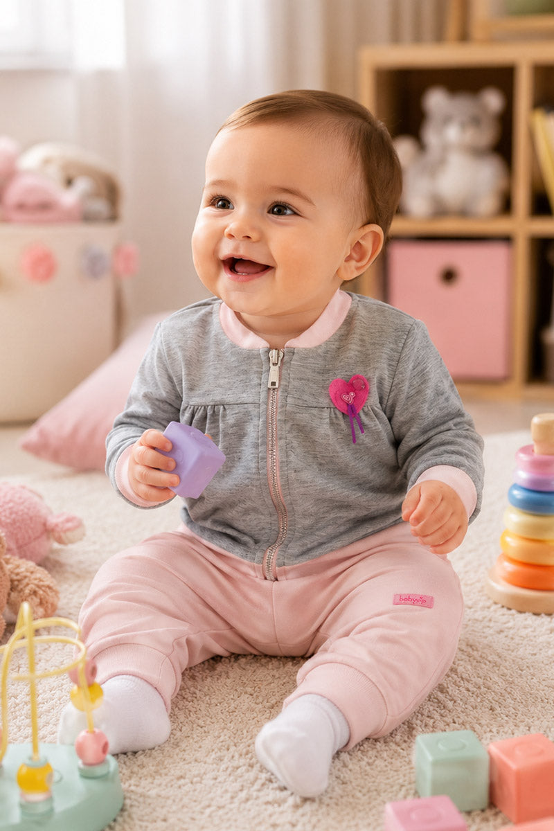 Tuta neonata/bimba in cotone elasticizzato con applicazione e stampa sul retro