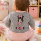 Tuta neonata/bimba in cotone elasticizzato con applicazione e stampa sul retro