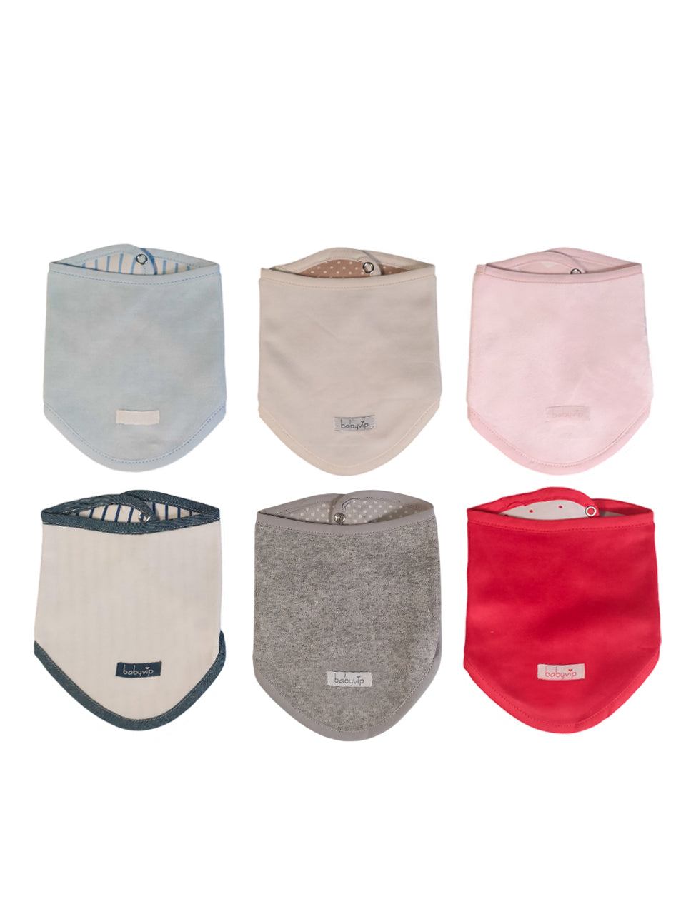 Bavaglino a bandana Babyvip in ciniglia e cotone con retro stampato