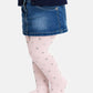 Collant bimba in micro 40 denari con stampa cuore glitter