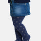 Collant bimba in micro 40 denari con stampa cuore glitter