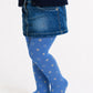Collant bimba in micro 40 denari con stampa cuore glitter