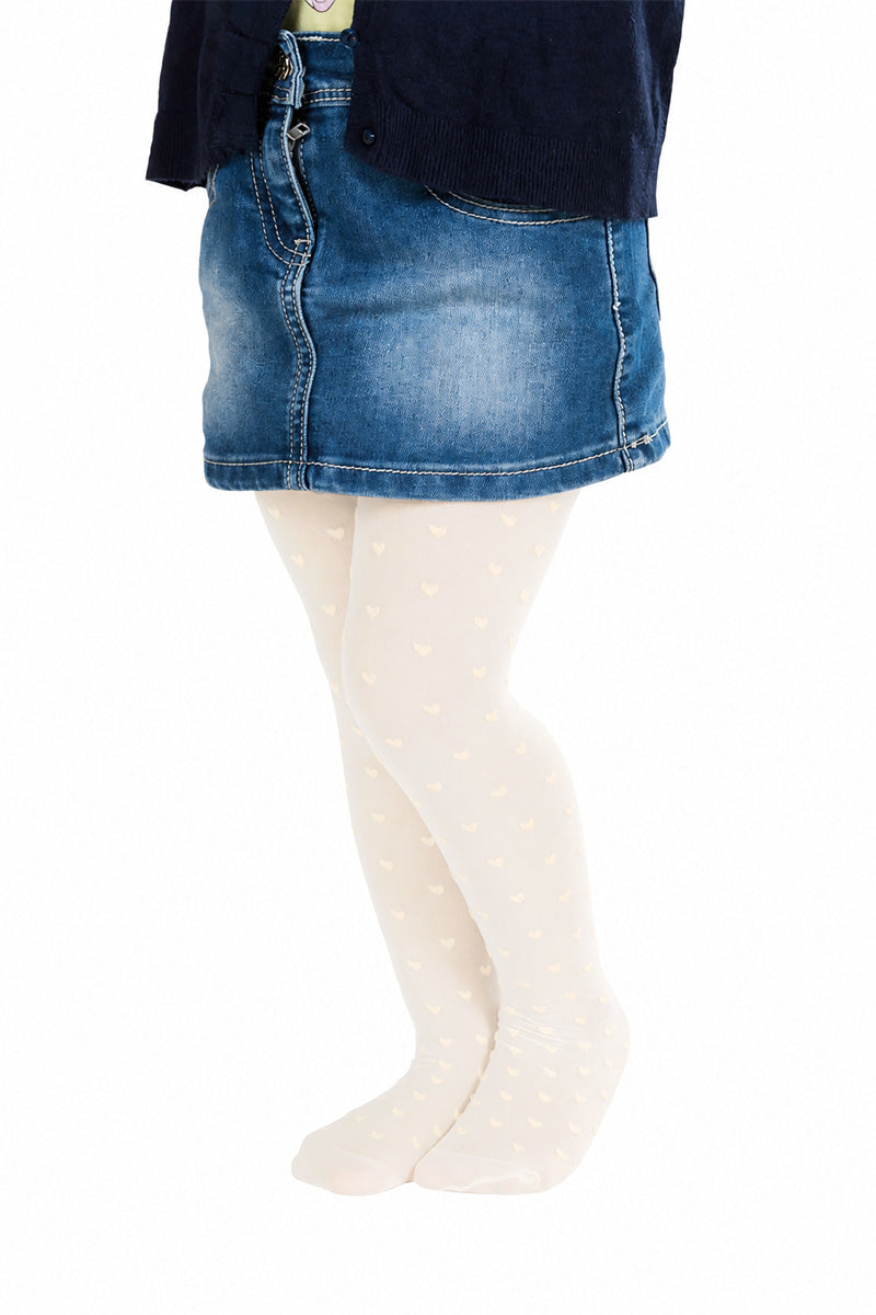 Collant bimba in micro 20 denari con stampa cuore