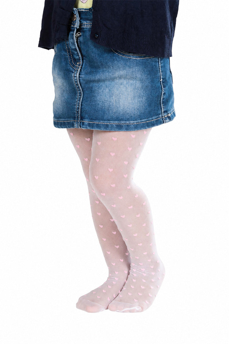 Collant bimba in micro 20 denari con stampa cuore