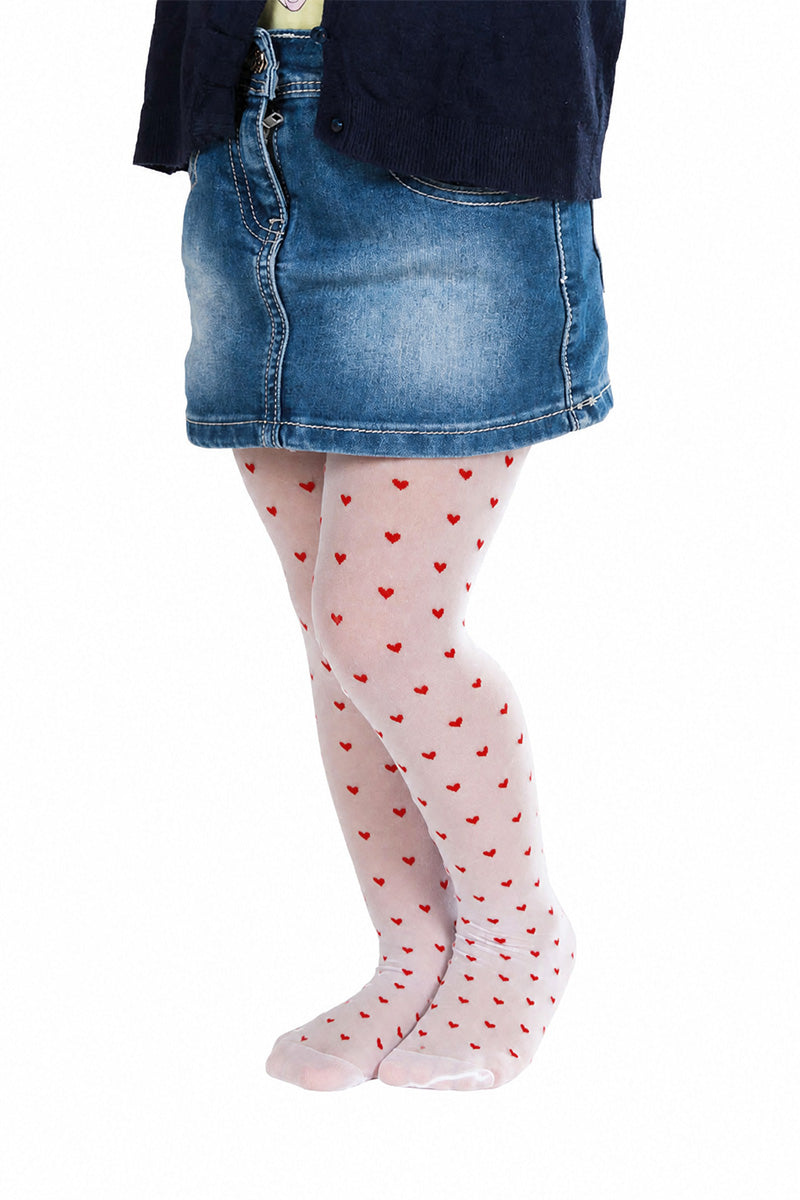 Collant bimba in micro 20 denari con stampa cuore