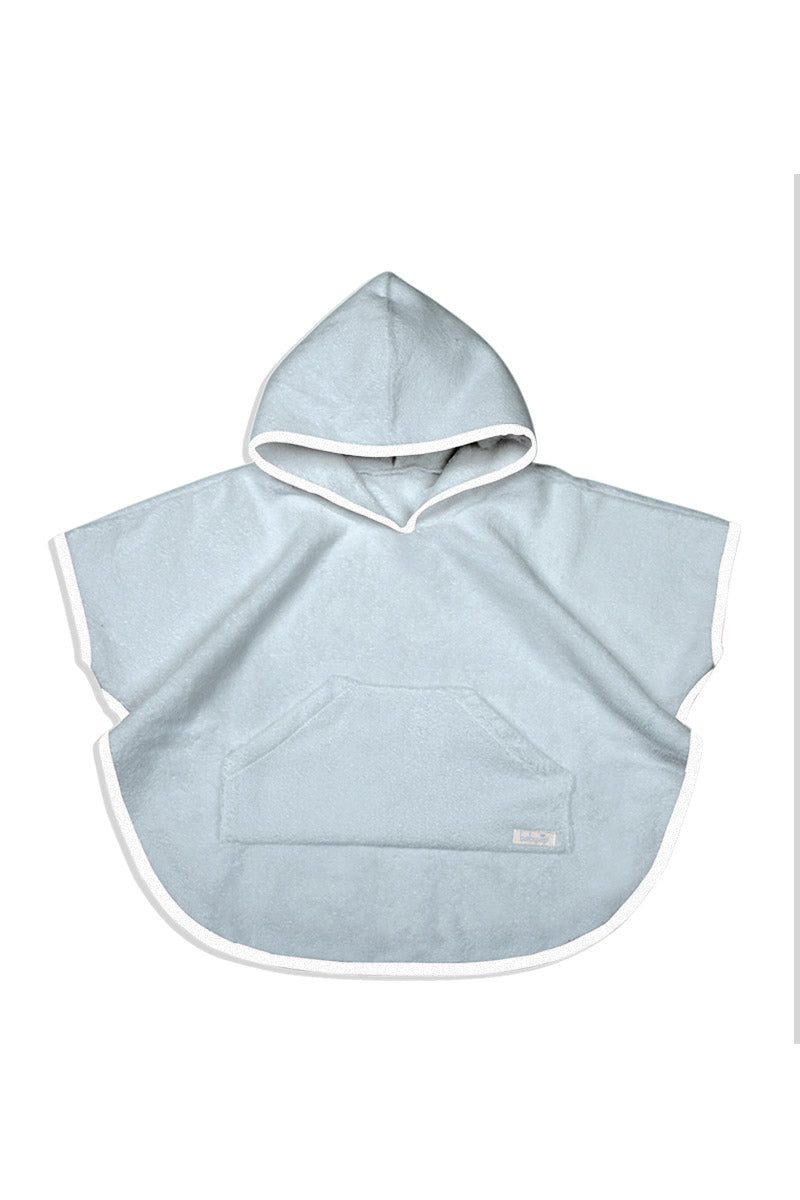 Accappatoio neonato senza maniche in cotone modello poncho con tasche