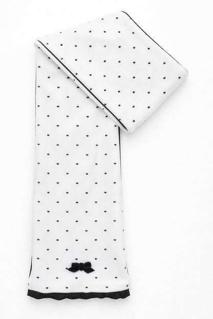 Sciarpa in cotone fantasia a pois cuori con Fiocchettino