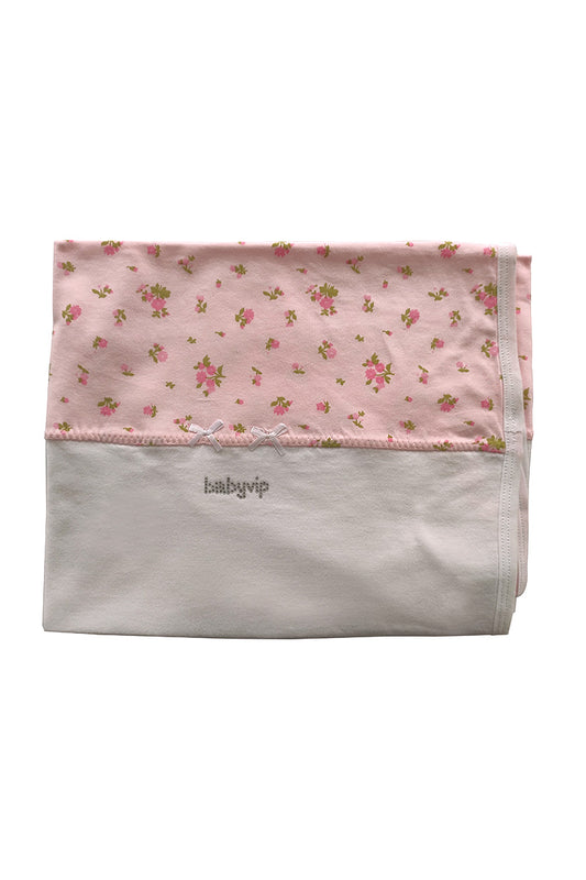 Copertina neonato di cotone con fiocchettini e strass