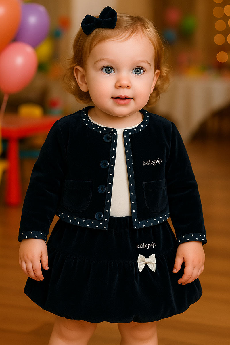 Gonnellina a palloncino in ciniglia con strass