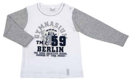 T-shirt manica lunga in caldo cotone con stampa