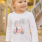Maglia in cotone elasticizzato garzato con stampa nodino e strass