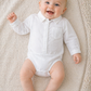 Body neonato manica lunga modello camicia con taschino