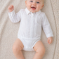 Body neonato manica lunga modello camicia