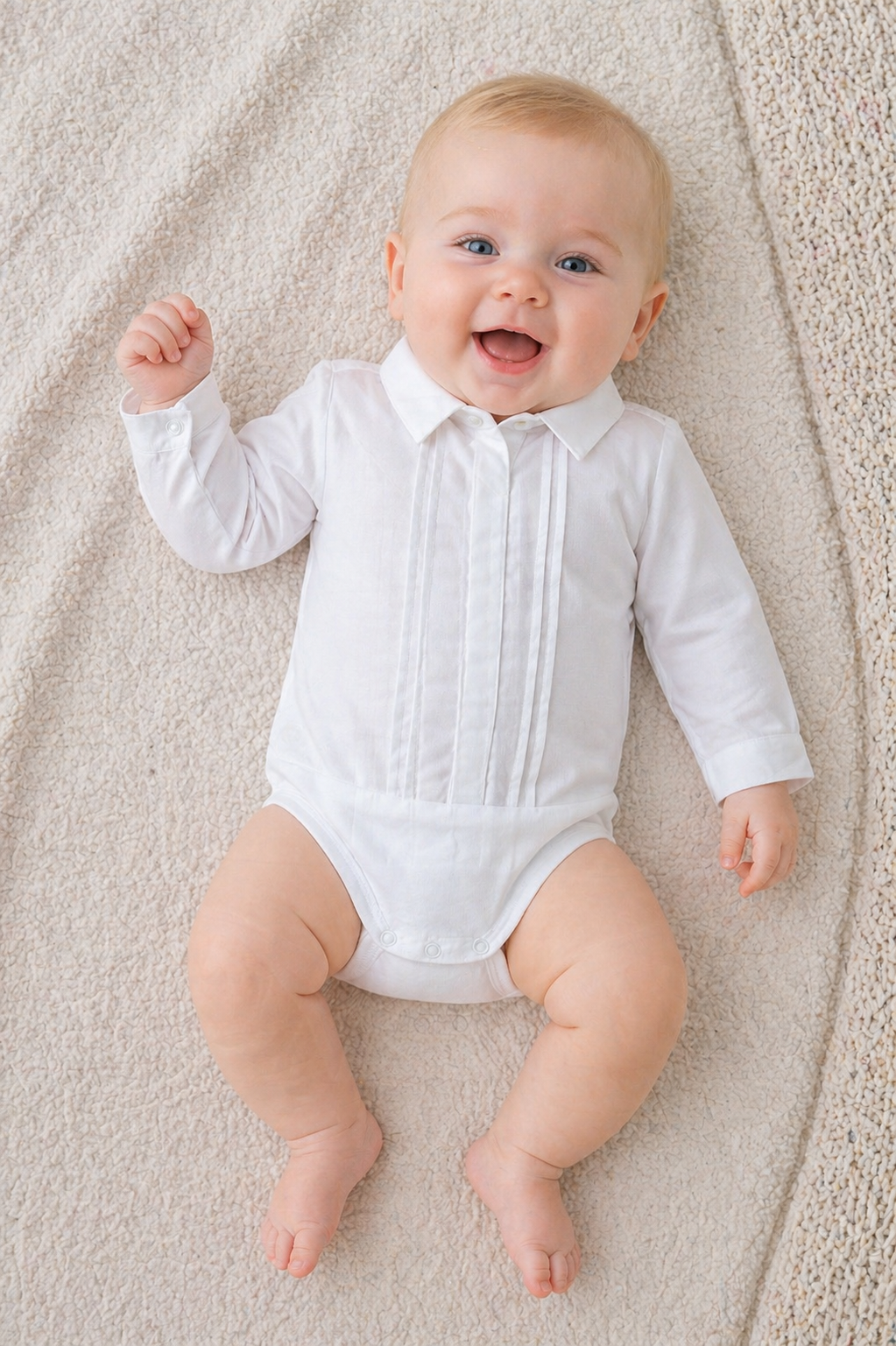 Body neonato manica lunga modello camicia