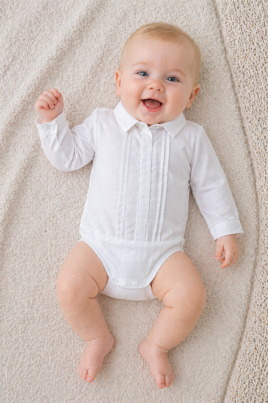 Body neonato manica lunga modello camicia