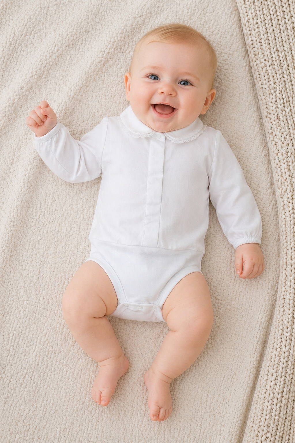 Body neonata manica lunga modello camicia