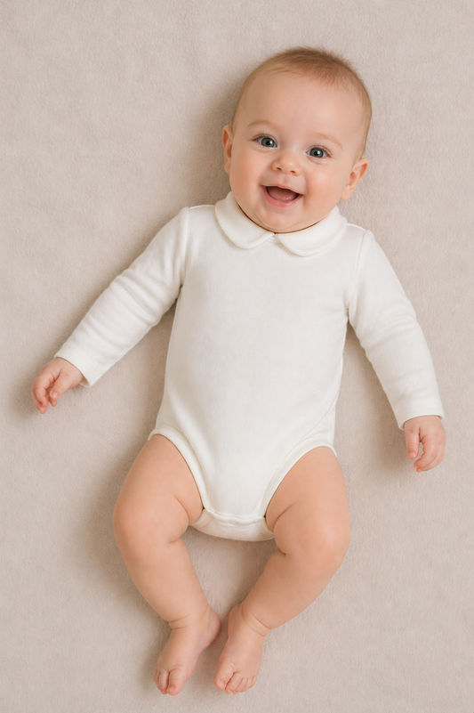 Body manica lunga con colletto - 100% cotone caldo