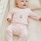 completo neonato/a 2 pezzi: tutina + scaldacuore  in caldo cotone con stampa silver