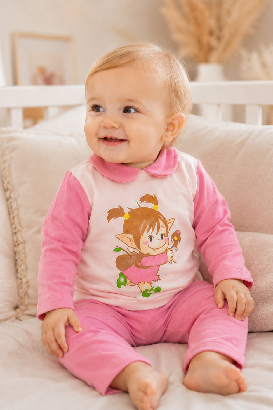 Pigiama bimba in caldo cotone con stampa