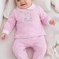 Completo 2 pezzi in jersey con ricamo orsetto