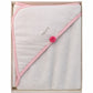 Accappatoio a triangolo in spugna con rosa e fiocchi scritta strass babyvip