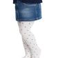 Collant bimba in micro 40 denari con stampa cuore glitter