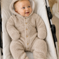 Tutone in flannel fleece con cappuccio e orecchie