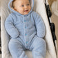 Tutone in flannel fleece con cappuccio e orecchie