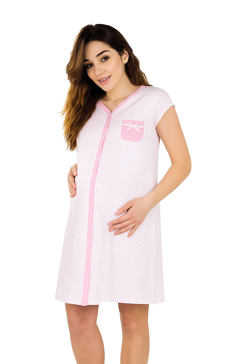 Camicia da notte clinica aperta davanti mezza manica