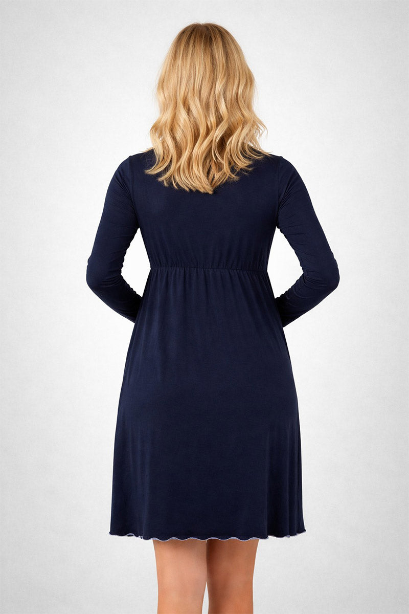 Camicia da notte per gravidanza e allattamento manica lunga