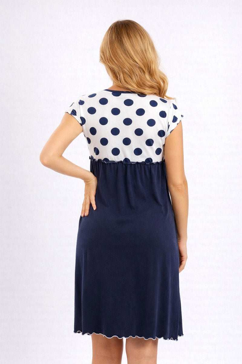 Camicia da notte clinica aperta davanti mezza manica