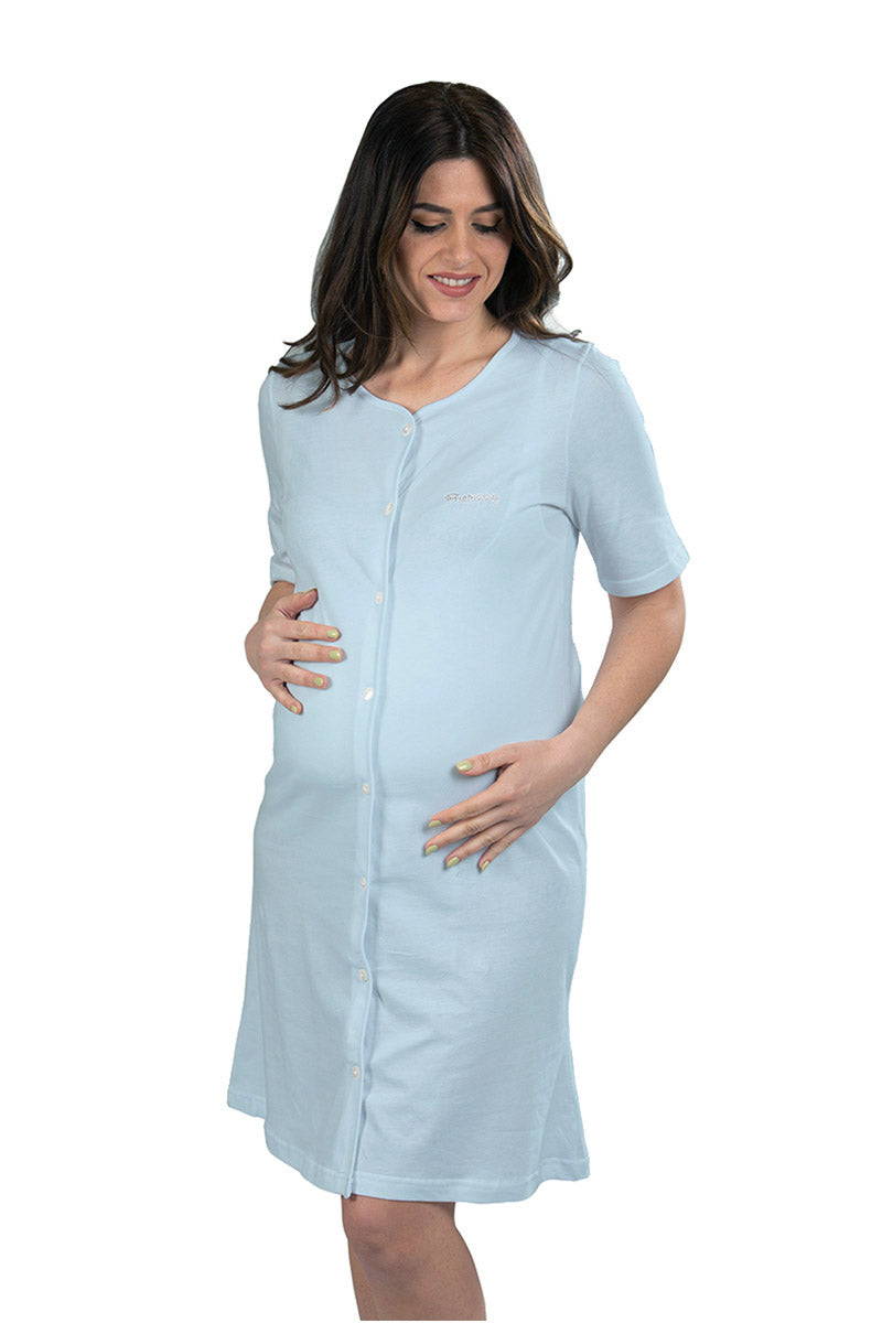 Camicia da notte clinica aperta davanti mezza manica