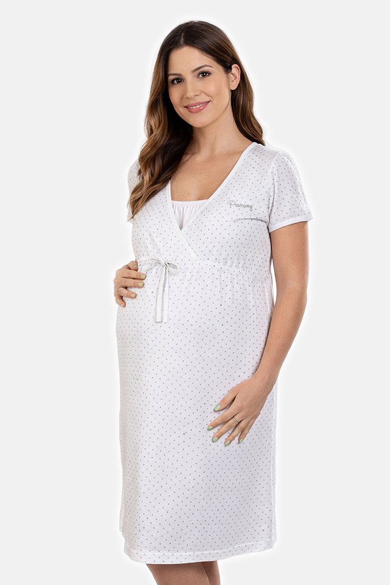 Camicia da notte per gravidanza e allattamento mezza manica