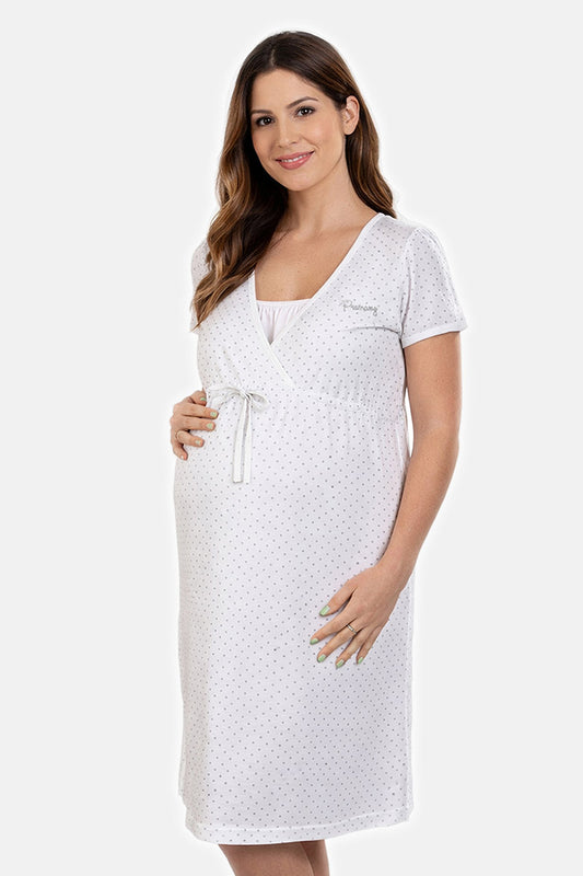 Camicia da notte per gravidanza e allattamento mezza manica