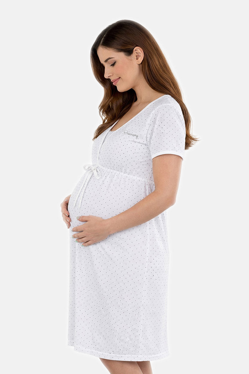 Camicia da notte per gravidanza e allattamento mezza manica
