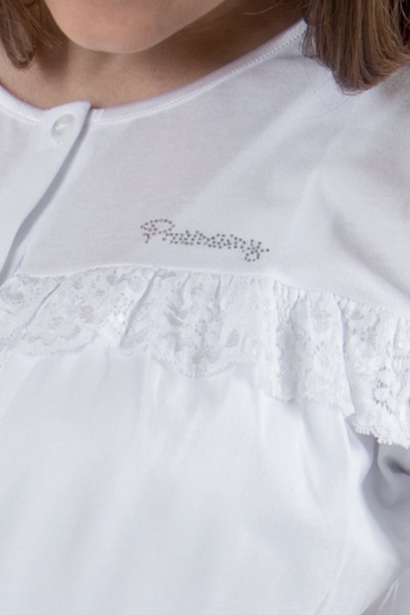 Camicia da notte clinica aperta davanti mezza manica