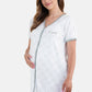 Camicia da notte clinica aperta davanti mezza manica