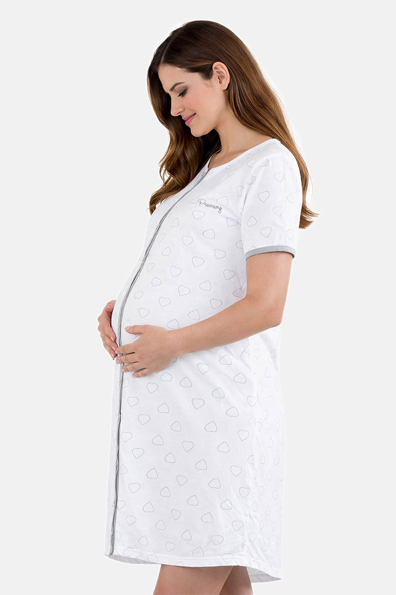 Camicia da notte clinica aperta davanti mezza manica