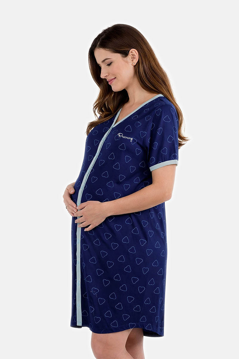 Camicia da notte clinica aperta davanti mezza manica