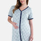 Camicia da notte clinica aperta davanti mezza manica