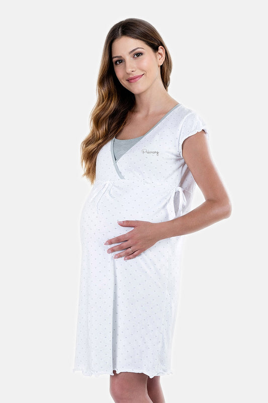Camicia da notte per gravidanza e allattamento mezza manica