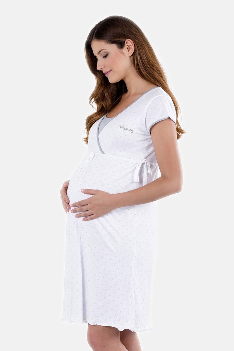 Camicia da notte per gravidanza e allattamento mezza manica