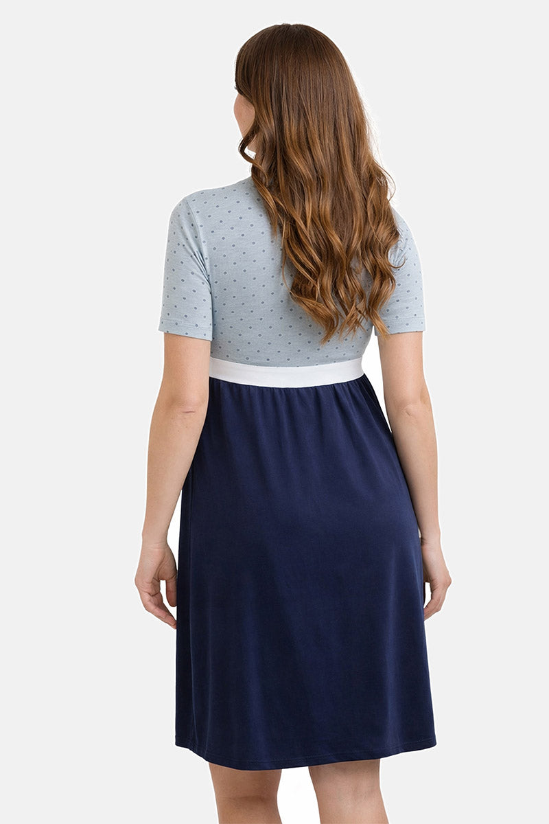 Camicia da notte per gravidanza e allattamento mezza manica