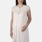 Camicia da notte clinica aperta davanti a mezza manica in cotone jersey con fantasia fiorellini