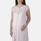 Camicia da notte clinica aperta davanti a mezza manica in cotone jersey con fantasia fiorellini