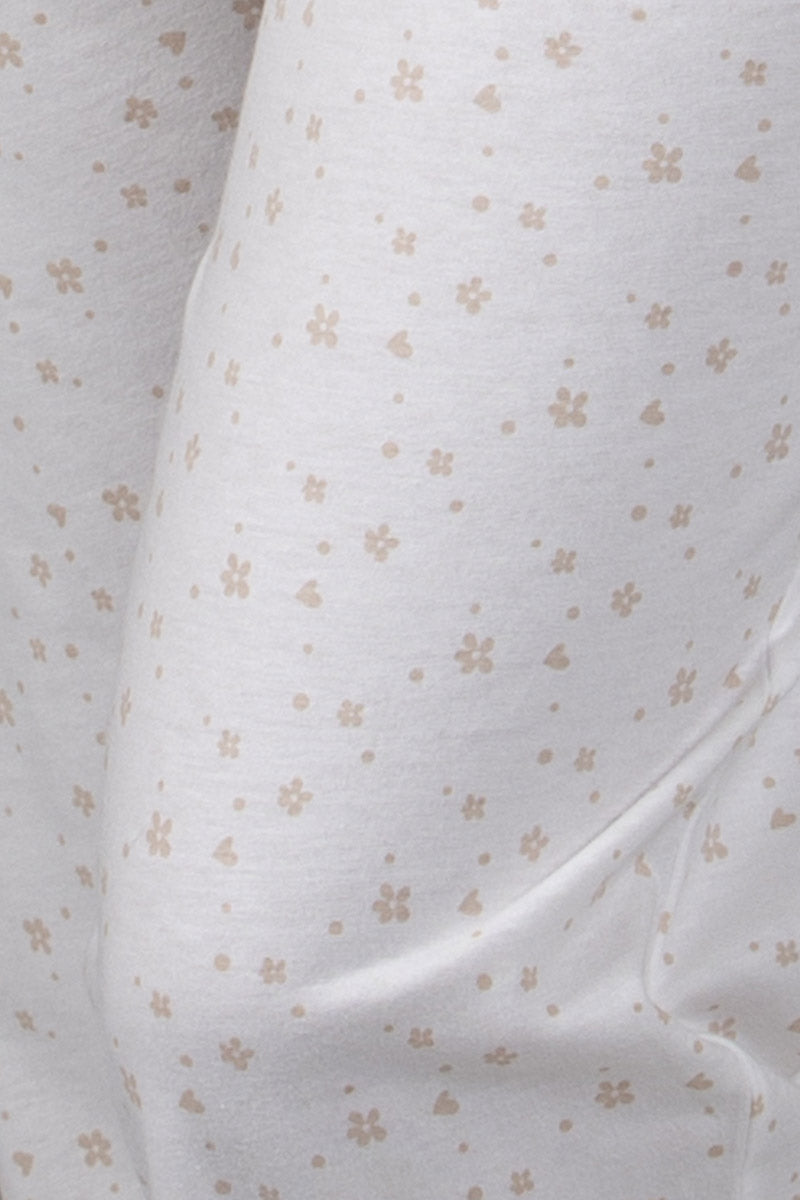 Pigiama pre-post parto in cotone a manica lunga modello serafino fantasia floreale  con strass