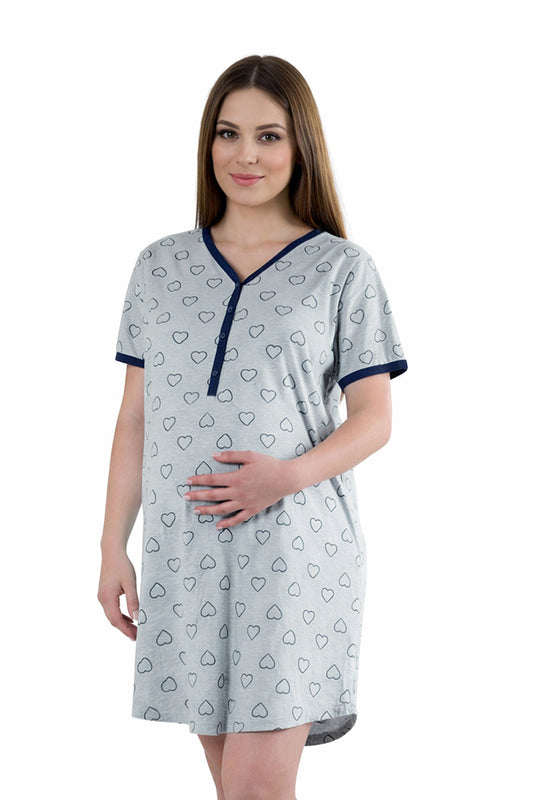 Camicia da notte per gravidanza e allattamento mezza manica