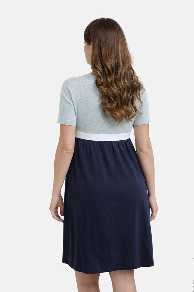 Camicia da notte per gravidanza e allattamento mezza manica