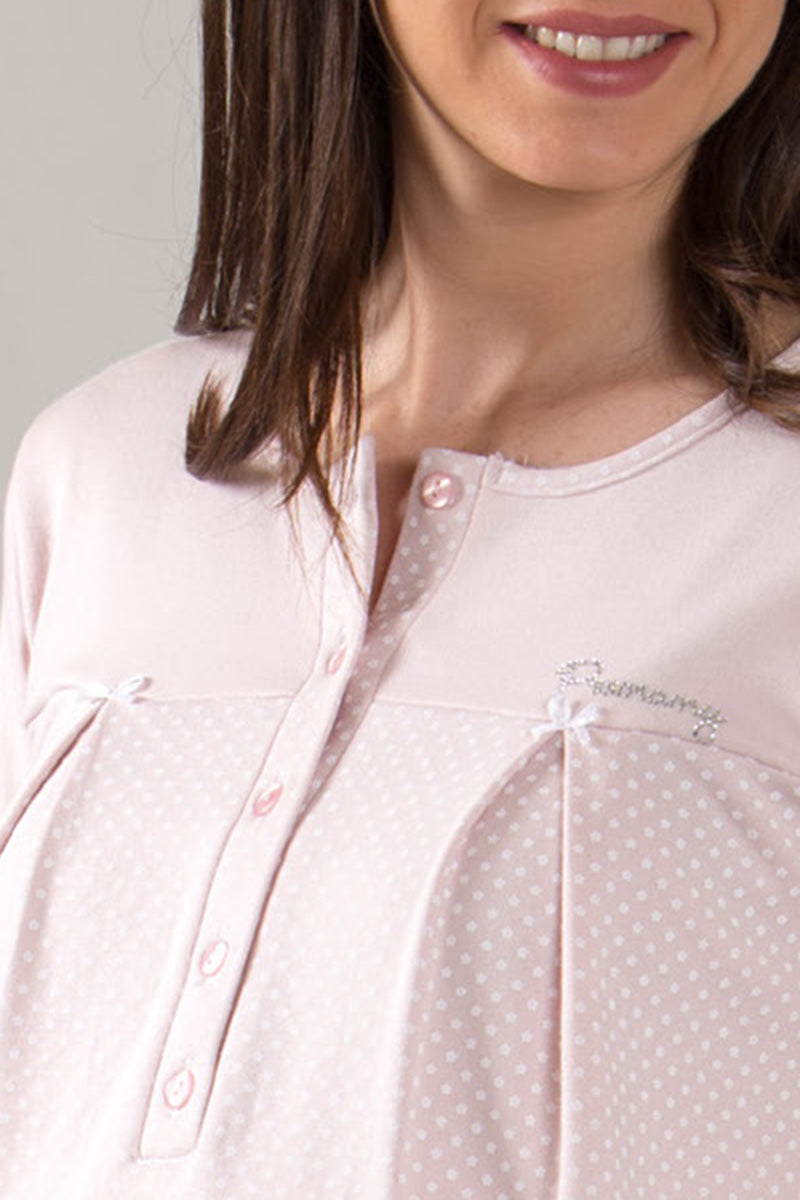 Camicia clinica aperta davanti manica lunga in cotone caldo